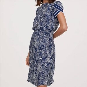H&M Navy & White Patterned Dress (Size 14)